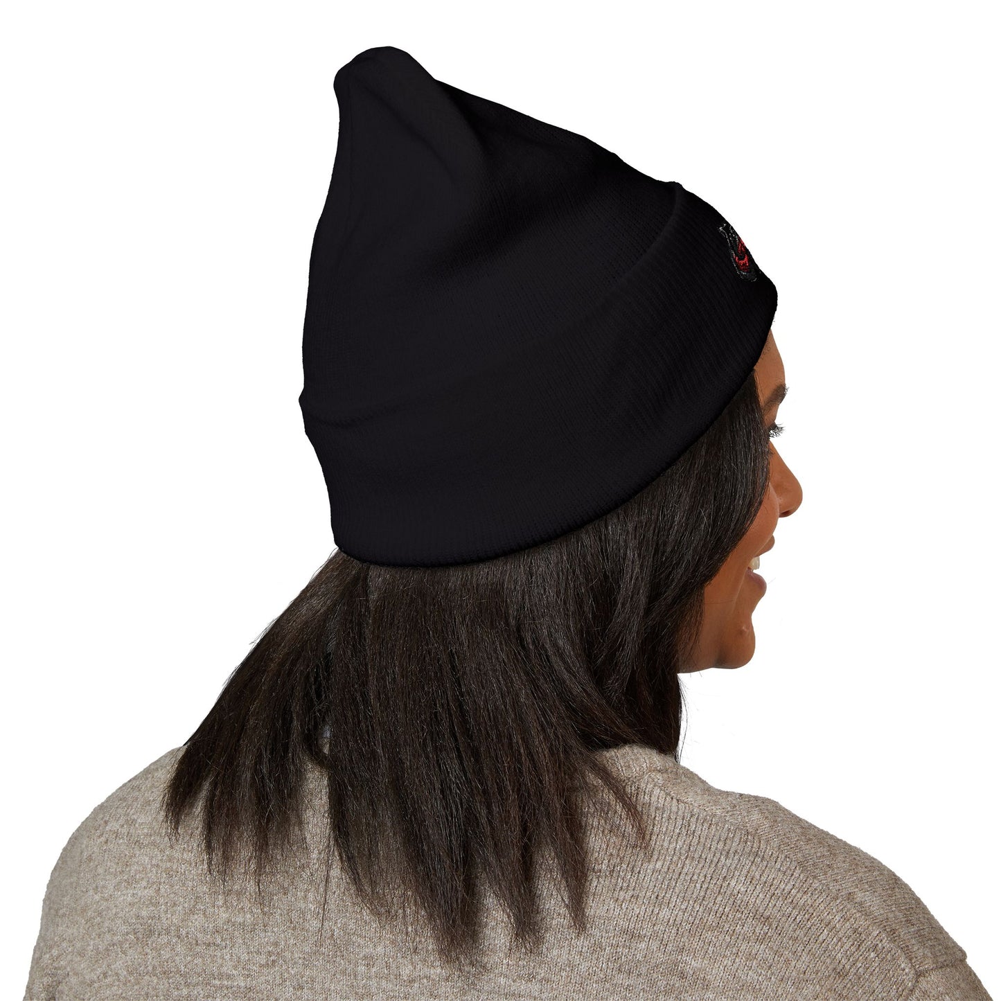 Greku Embroidered Beanie — Classic Cuffed Knit Hat